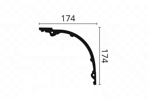 Dimensions of Z40 ARSTYL® 2M Ceiling Coving  | DecorMania UK 