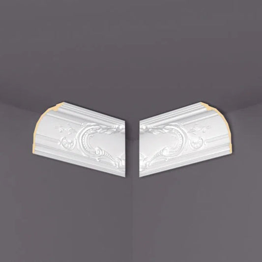 Z42 ARSTYL® SET OF 2 INTERNAL CORNERS Ceiling Coving on grey ceiling | DecorMania UK 
