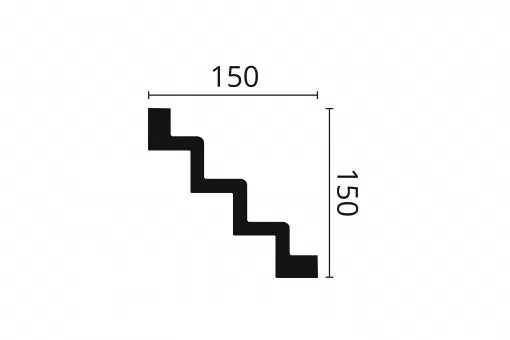 Dimensions of Z51 ARSTYL® 2M Ceiling coving | DecorMania UK 