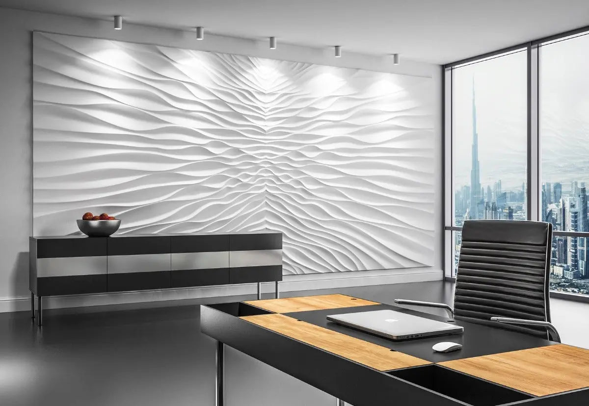 3D MURAL - ILLUSION - 3D Gypsum Wall Panels in a modern office | DecorMania UK 