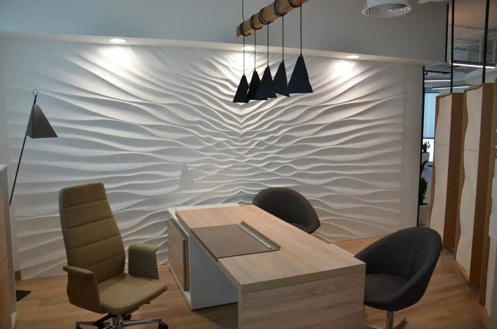 3D MURAL - ILLUSION - Gypsum Wall Panels in a modern office interior | DecorMania UK