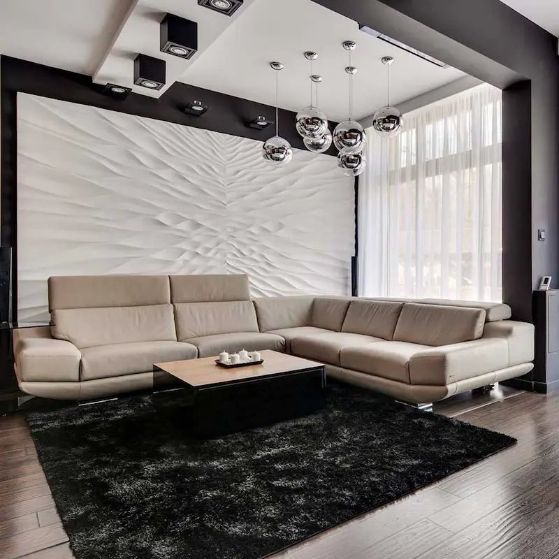 3D MURAL - ILLUSION - 3D Gypsum Wall Panels in a modern living room | DecorMania UK