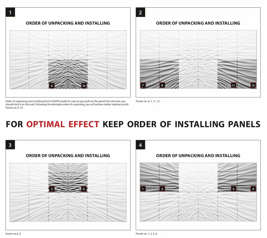 Installation guide for 3D MURAL - ILLUSION - Gypsum Wall Panels | DecorMania UK 