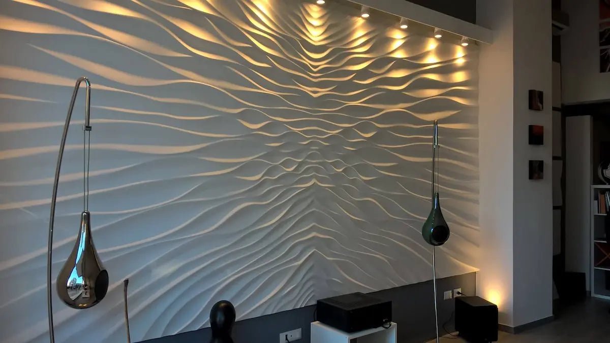 3D MURAL - ILLUSION - Gypsum Wall Panels in a modern living space | DecorMania UK 