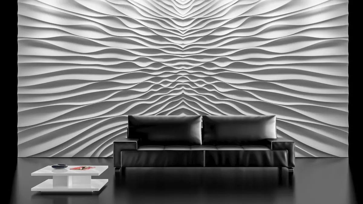 3D MURAL - ILLUSION - Gypsum Wall Panels  in a modern living space | DecorMania UK
