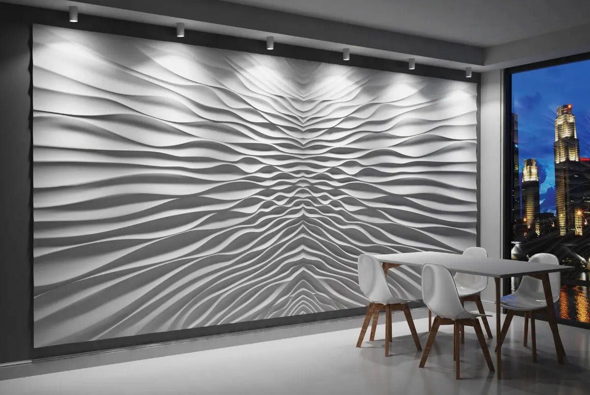 3D MURAL - ILLUSION - Gypsum Wall Panels in a stylish dining area | DecorMania UK