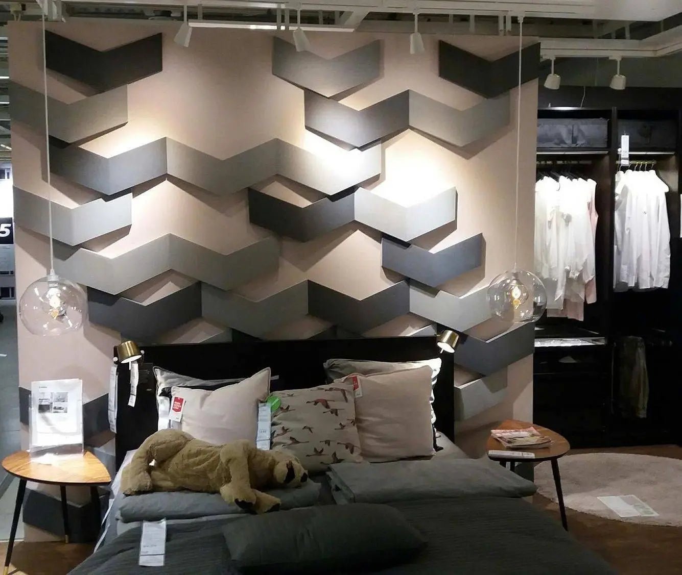 CHEVRON 3D Soft Acoustic Wall Panels in modern interior | DecorMania UK
