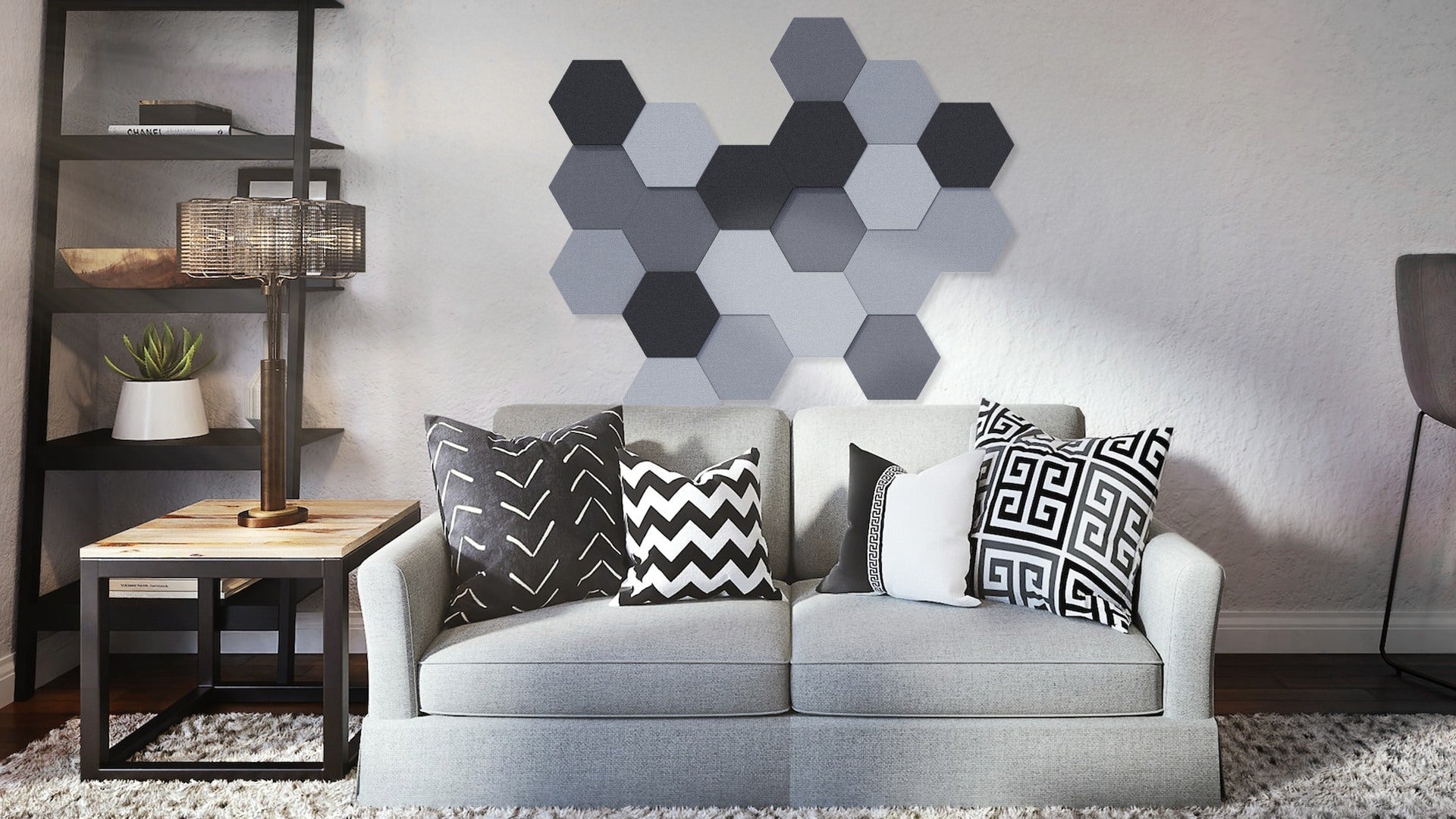 FLUFFO SET "HEXA" L Soft Acoustic Wall Panel - 3D Wall Panels | DecorMania