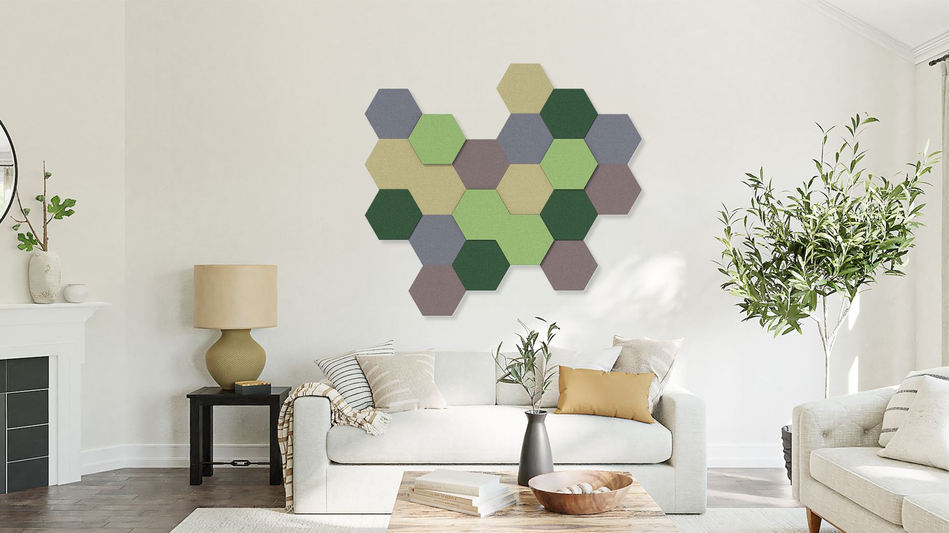 FLUFFO SET "HEXA" L Soft Acoustic Wall Panel - 3D Wall Panels | DecorMania