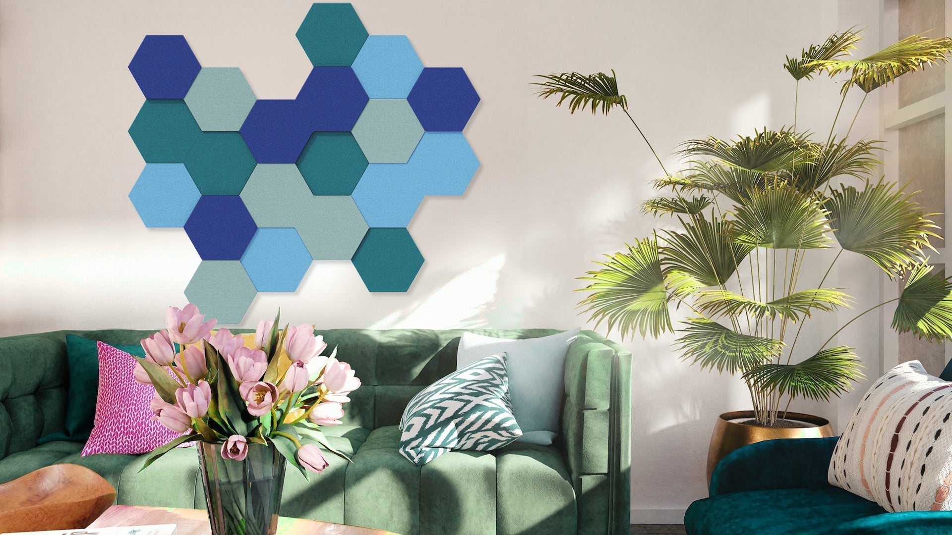 FLUFFO SET "HEXA" L Soft Acoustic Wall Panel - 3D Wall Panels | DecorMania