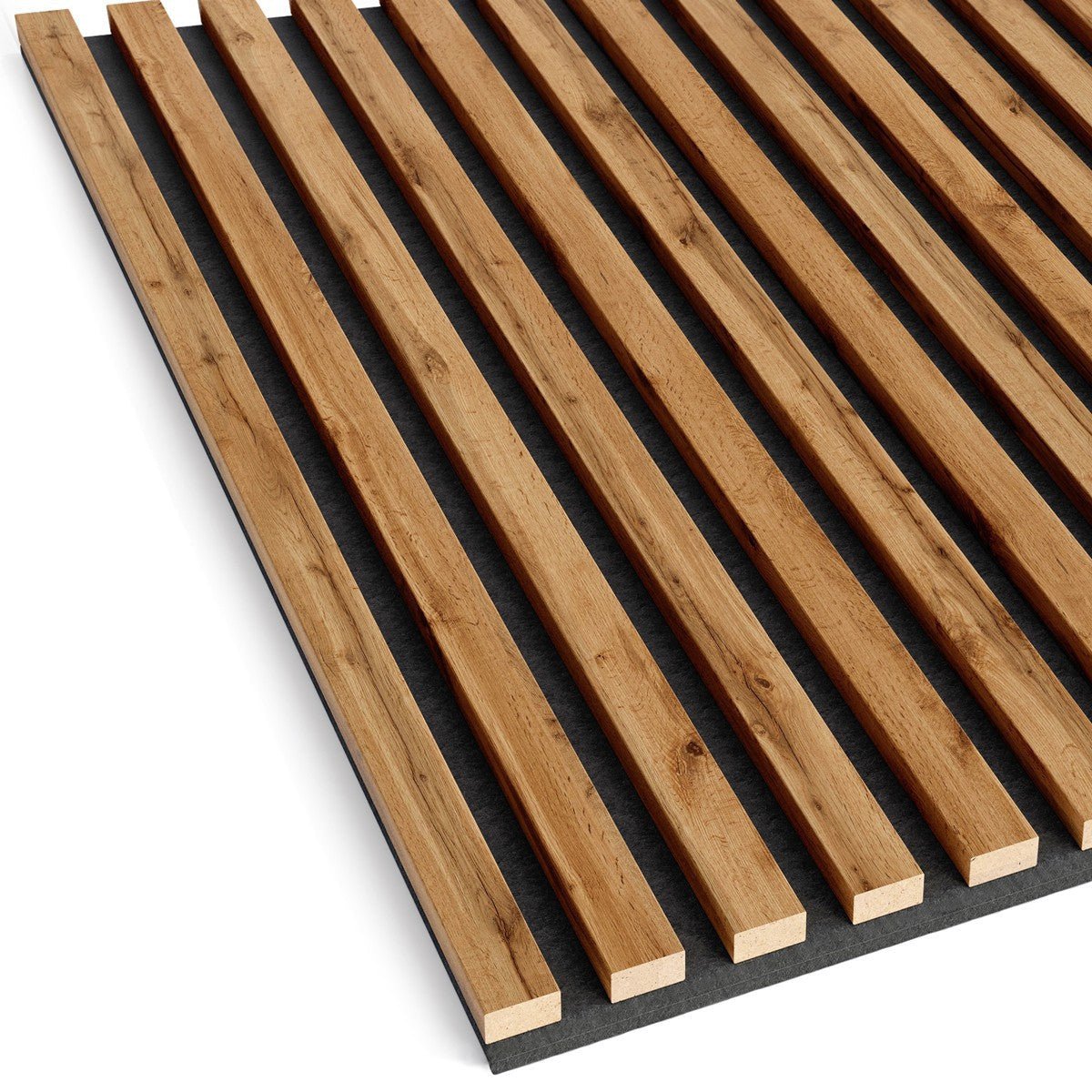 Acoustic Slats panel square - Rustic OAK - Slats acoustic 3D Panels | DecorMania