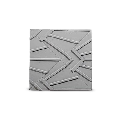 Gypsum 3D Tile FORNAX Grey - Box of 12 - 3D Concrete Tiles | DecorMania